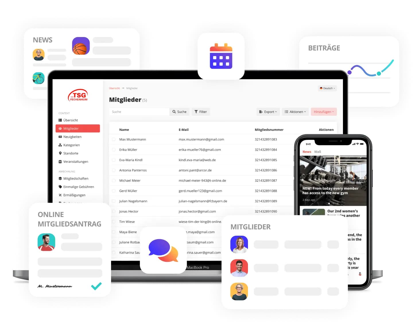 Kurabu web platform, alongside the mobile app